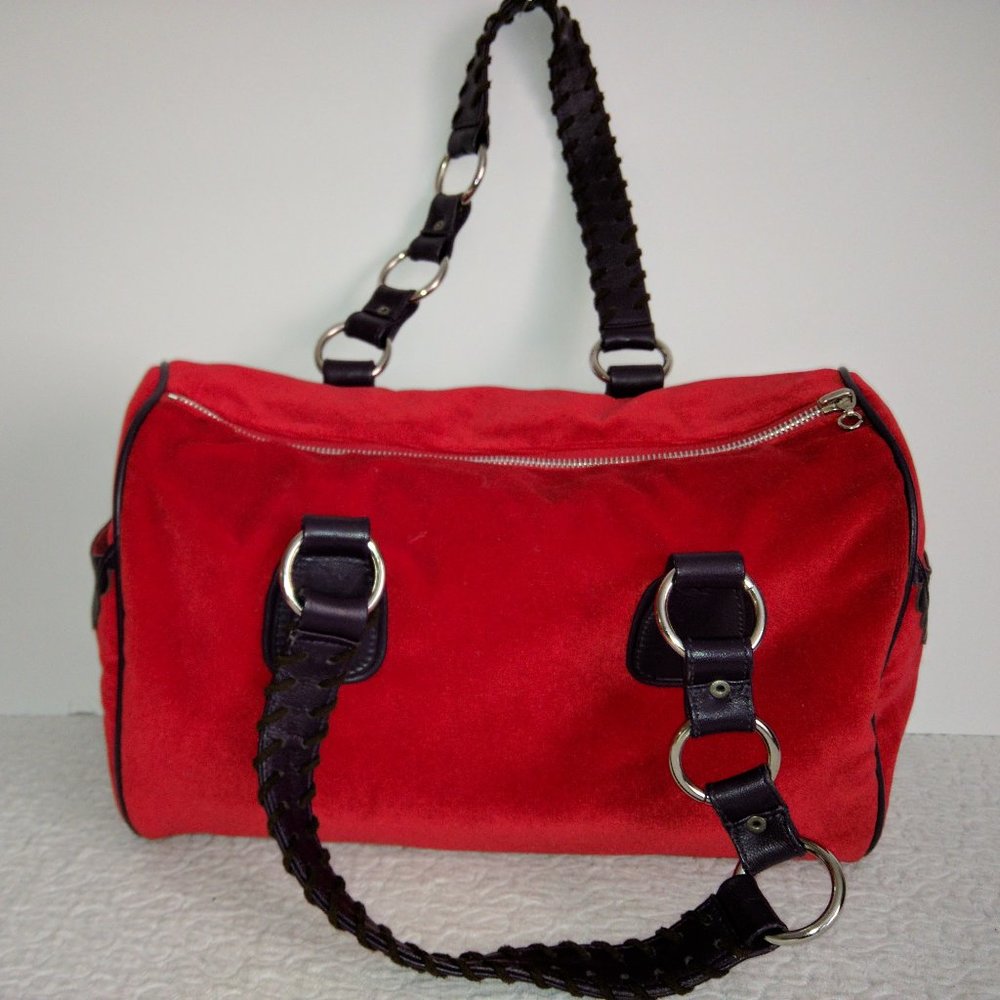 Handbag - LUXURIOUS RED VELVET w/RED SUEDE LINING!